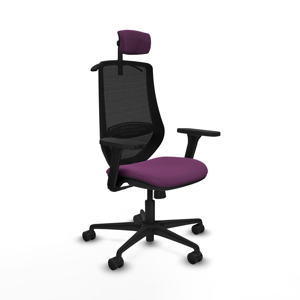Mardos sincro similpiel morado brazos 3D base nailon ruedas 65mm nailon cabecero 2D perchero