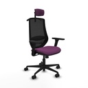 Mardos sincro similpiel morado brazos 3D base nailon ruedas 65mm nailon cabecero 2D perchero