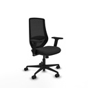 Mardos sincro similpiel negro brazos 2D base nailon ruedas 65mm nailon