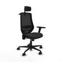 Mardos sincro similpiel negro brazos 3D base nailon ruedas 65mm nailon cabecero 2D perchero