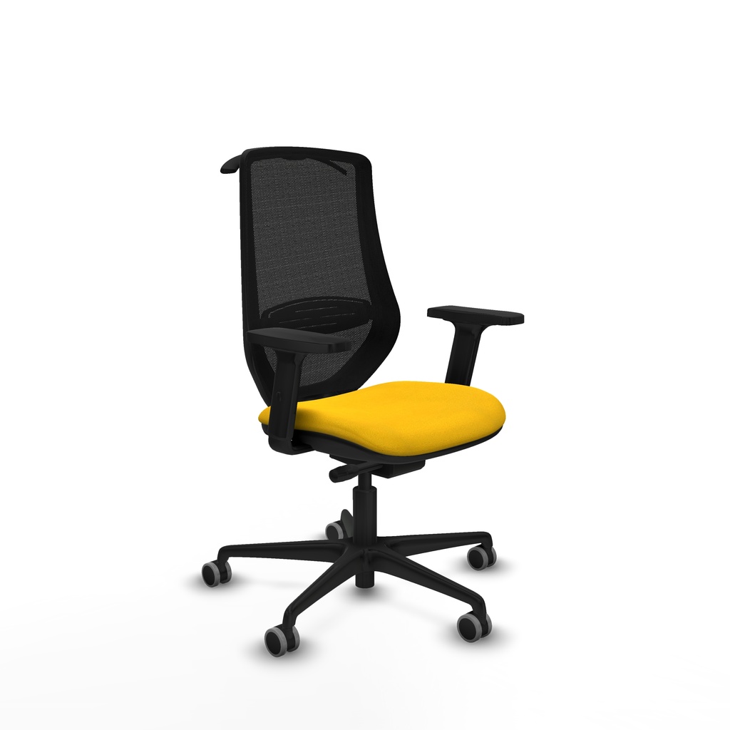 Mardos traslack bali amarillo brazos 2D base nailon ruedas 65mm engomadas perchero