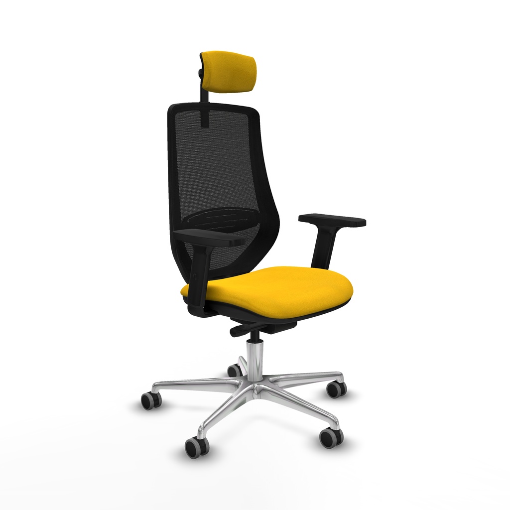 Mardos traslack bali amarillo brazos 2D base aluminio ruedas 65mm engomadas cabecero 2D
