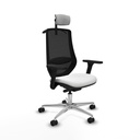 Mardos traslack bali blanco brazos 3D base aluminio ruedas 65mm nailon cabecero 2D perchero