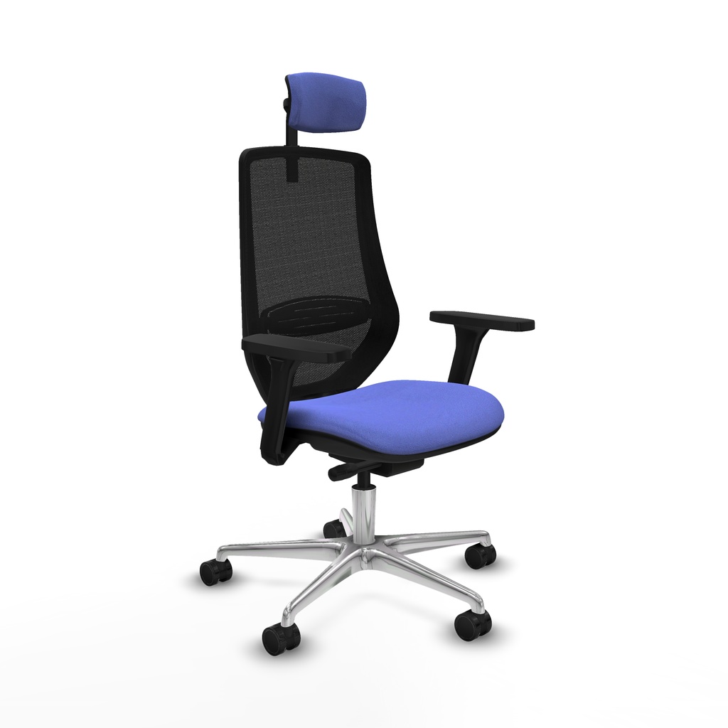 Mardos traslack bali azul claro brazos 3D base aluminio ruedas 65mm nailon cabecero 2D