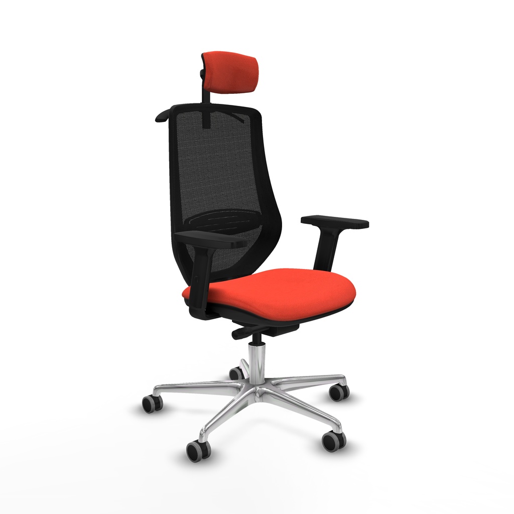 Mardos traslack bali naranja oscuro brazos 2D base aluminio ruedas 65mm engomadas cabecero 2D perchero