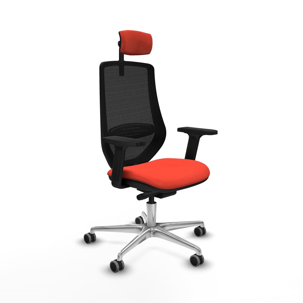 Mardos traslack bali naranja oscuro brazos 2D base aluminio ruedas 65mm engomadas cabecero 2D