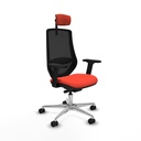 Mardos traslack bali naranja oscuro brazos 2D base aluminio ruedas 65mm nailon cabecero 2D