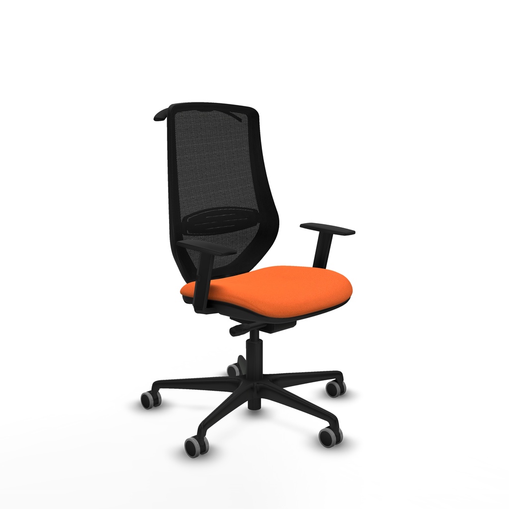 Mardos traslack bali naranja brazos 1D base nailon ruedas 65mm engomadas perchero