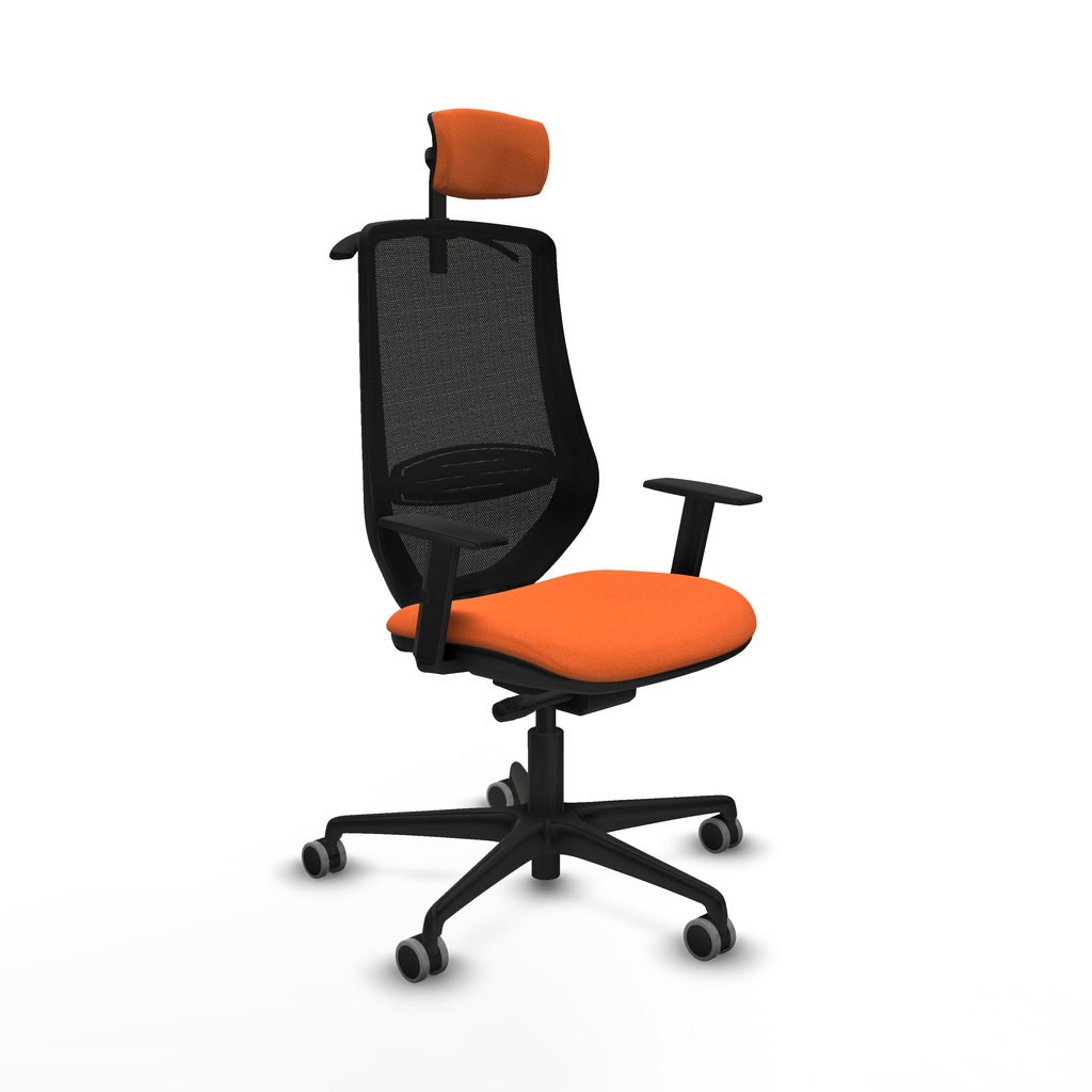 Mardos traslack bali naranja brazos 1D base nailon ruedas 65mm engomadas cabecero 2D perchero
