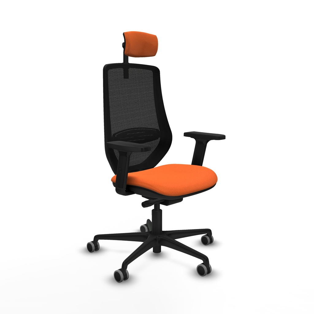 Mardos traslack bali naranja brazos 2D base nailon ruedas 65mm engomadas cabecero 2D