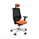 Mardos traslack bali naranja brazos 2D base aluminio ruedas 65mm nailon cabecero 2D perchero