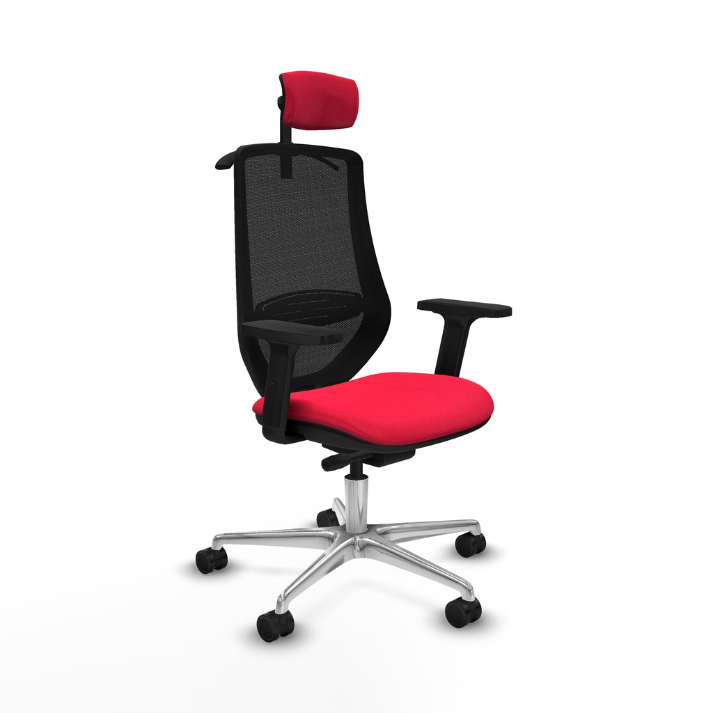 Mardos traslack bali rojo brazos 2D base aluminio ruedas 65mm nailon cabecero 2D perchero