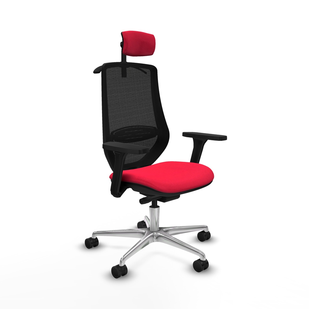 Mardos traslack bali rojo brazos 3D base aluminio ruedas 65mm nailon cabecero 2D perchero
