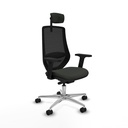 Mardos traslack bali negro brazos 2D base aluminio ruedas 65mm nailon cabecero 2D