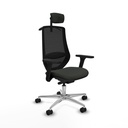 Mardos traslack bali negro brazos 3D base aluminio ruedas 65mm nailon cabecero 2D perchero