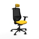 Mardos traslack similpiel amarillo brazos 2D base nailon ruedas 65mm nailon cabecero 2D perchero