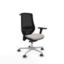 Mardos traslack similpiel blanco brazos 3D base aluminio ruedas 65mm engomadas perchero