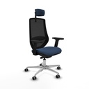 Mardos traslack similpiel azul marino brazos 2D base aluminio ruedas 65mm engomadas cabecero 2D