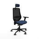 Mardos traslack similpiel azul marino brazos 3D base nailon ruedas 65mm engomadas cabecero 2D