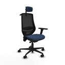 Mardos traslack similpiel azul marino brazos 3D base nailon ruedas 65mm nailon cabecero 2D perchero
