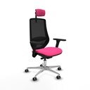 Mardos traslack similpiel rosa brazos 3D base aluminio ruedas 65mm engomadas cabecero 2D