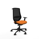Mardos traslack similpiel naranja brazos 1D base nailon ruedas 65mm nailon perchero