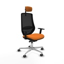 Mardos traslack similpiel naranja brazos 1D base aluminio ruedas 65mm engomadas cabecero 2D