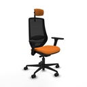 Mardos traslack similpiel naranja brazos 3D base nailon ruedas 65mm nailon cabecero 2D