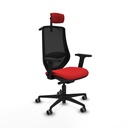 Mardos traslack similpiel rojo brazos 2D base nailon ruedas 65mm engomadas cabecero 2D perchero