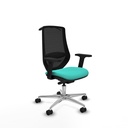Mardos traslack similpiel turquesa brazos 2D base aluminio ruedas 65mm nailon perchero