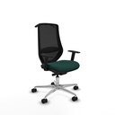 Mardos traslack similpiel verde botella brazos 1D base aluminio ruedas 65mm nailon perchero