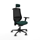 Mardos traslack similpiel verde botella brazos 3D base nailon ruedas 65mm engomadas cabecero 2D perchero