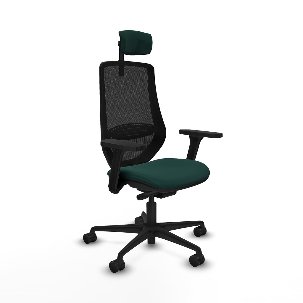 Mardos traslack similpiel verde botella brazos 3D base nailon ruedas 65mm nailon cabecero 2D