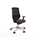 Mardos traslack similpiel marrón oscuro brazos 1D base aluminio ruedas 65mm nailon perchero