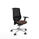 Mardos traslack similpiel marrón oscuro brazos 3D base aluminio ruedas 65mm nailon perchero