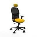 Alfera sincro malla negra bali amarillo brazos 2D base nailon cabecero 2D ruedas 65mm nailon