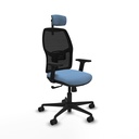 Alfera sincro malla negra bali azul cielo brazos 2D base nailon cabecero 2D ruedas 65mm nailon