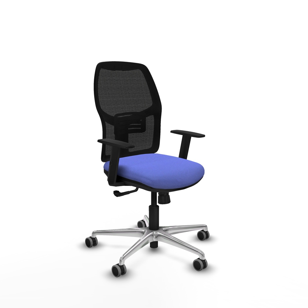 Alfera sincro malla negra bali azul claro brazos 1D base aluminio ruedas 65mm engomadas