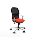 Alfera sincro malla negra bali naranja oscuro brazos blancos base aluminio ruedas 65mm engomadas