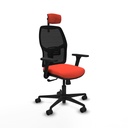 Alfera sincro malla negra bali naranja oscuro brazos 3D base nailon cabecero 2D ruedas 65mm nailon