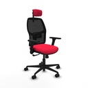 Alfera sincro malla negra bali rojo brazos 3D base nailon cabecero 2D ruedas 65mm nailon