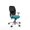 Alfera sincro malla negra bali turquesa brazos blancos base aluminio ruedas 65mm nailon