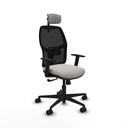 Alfera sincro malla negra similpiel blanco brazos 1D base nailon cabecero 2D ruedas 65mm nailon