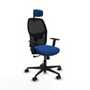 Alfera sincro malla negra similpiel azul brazos 1D base nailon cabecero 2D ruedas 65mm nailon