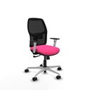 Alfera sincro malla negra similpiel rosa brazos blancos base aluminio ruedas 65mm nailon