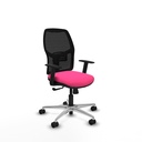 Alfera sincro malla negra similpiel rosa brazos 1D base aluminio ruedas 65mm nailon