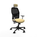 Alfera sincro malla negra similpiel crema brazos blancos base nailon cabecero 2D ruedas 65mm nailon