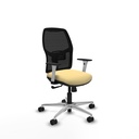 Alfera sincro malla negra similpiel crema brazos blancos base aluminio ruedas 65mm nailon