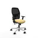 Alfera sincro malla negra similpiel crema brazos 1D base blanca ruedas 65mm nailon