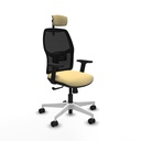 Alfera sincro malla negra similpiel crema brazos 2D base blanca cabecero 2D ruedas 65mm nailon